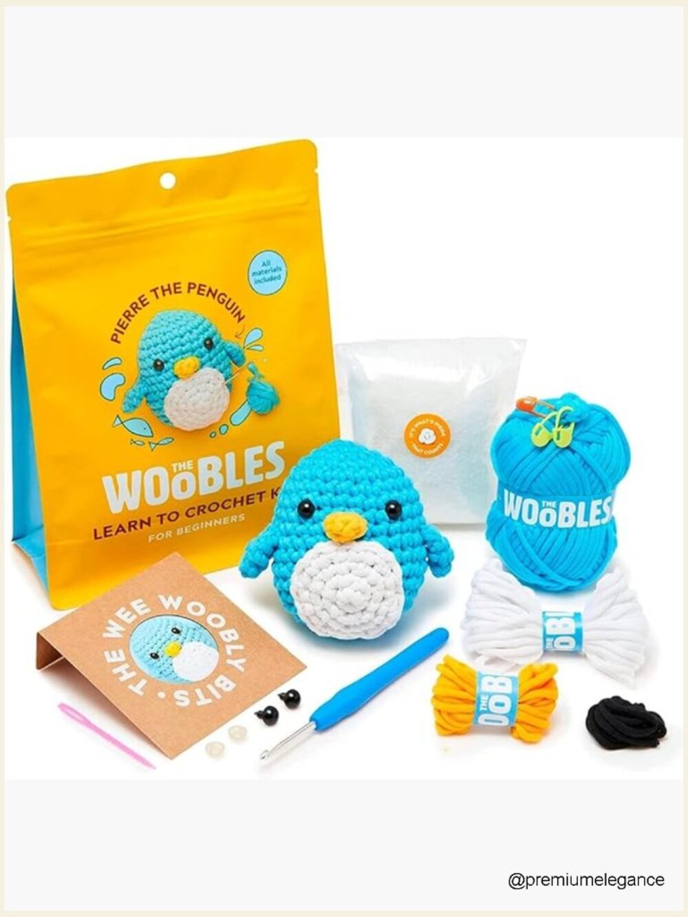 Crochet Kit for Beginners with Video Tutorials - Pierre the Penguin